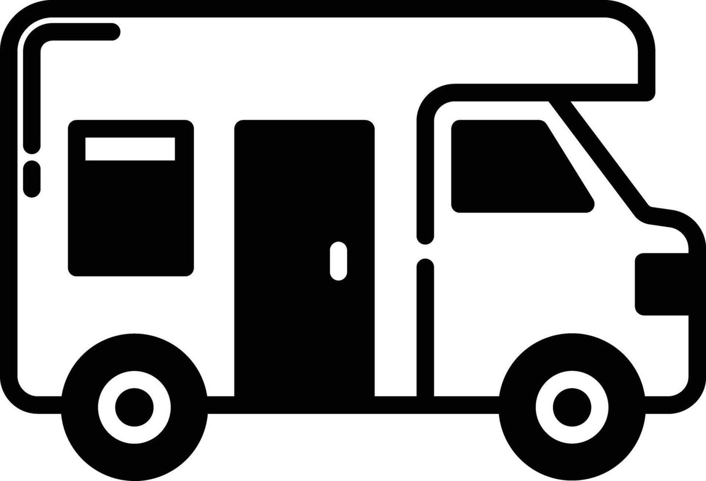 caravan glyph en lijn vector illustratie