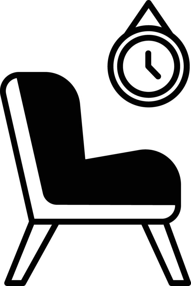 lounge stoel glyph en lijn vector illustratie