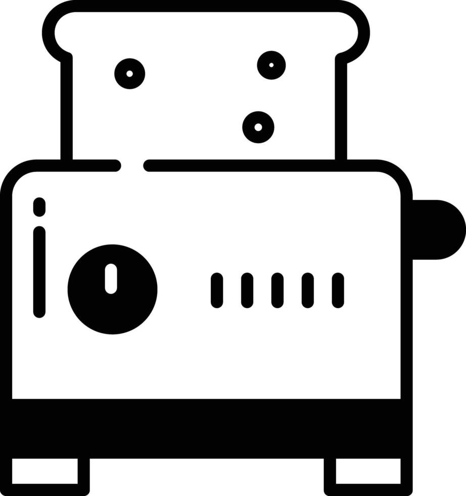 tosti apparaat maker glyph en lijn vector illustratie