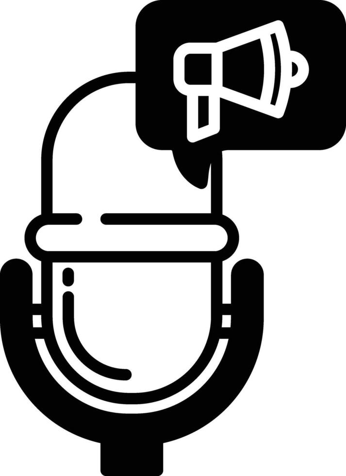 mic glyph en lijn vector illustratie