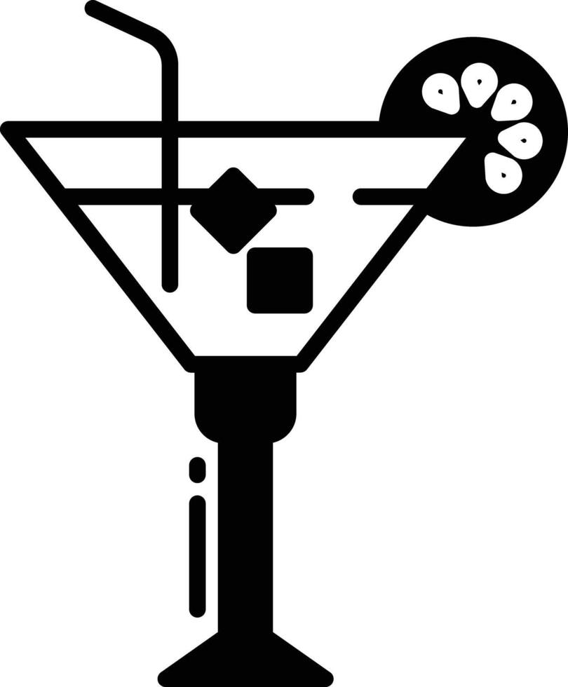 cocktail glyph en lijn vector illustratie