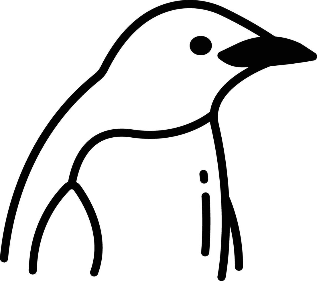 pinguïn vogel glyph en lijn vector illustratie