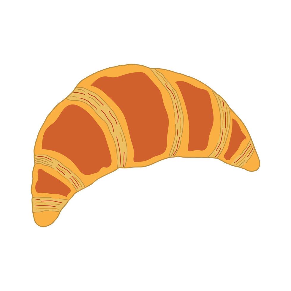 croissant icoon tekenfilm vector illustratie geïsoleerd Aan wit achtergrond