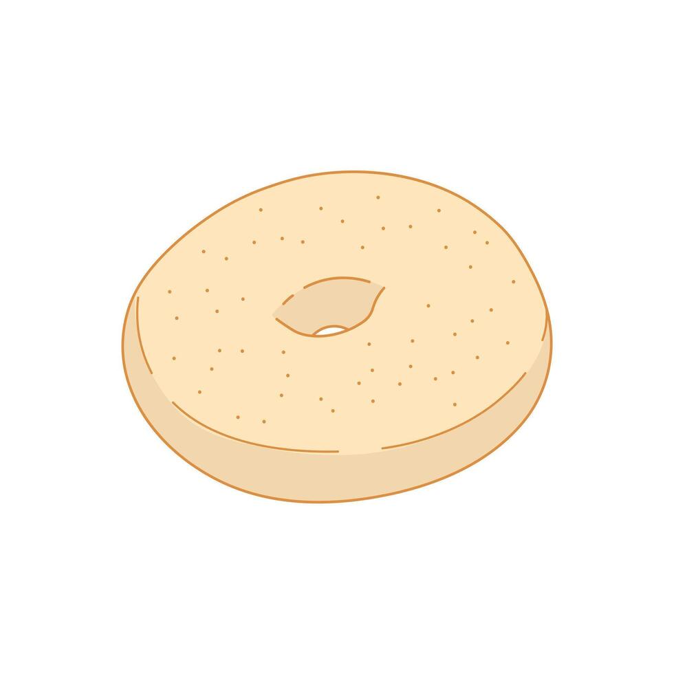 bagel icoon tekenfilm vector illustratie geïsoleerd Aan wit achtergrond