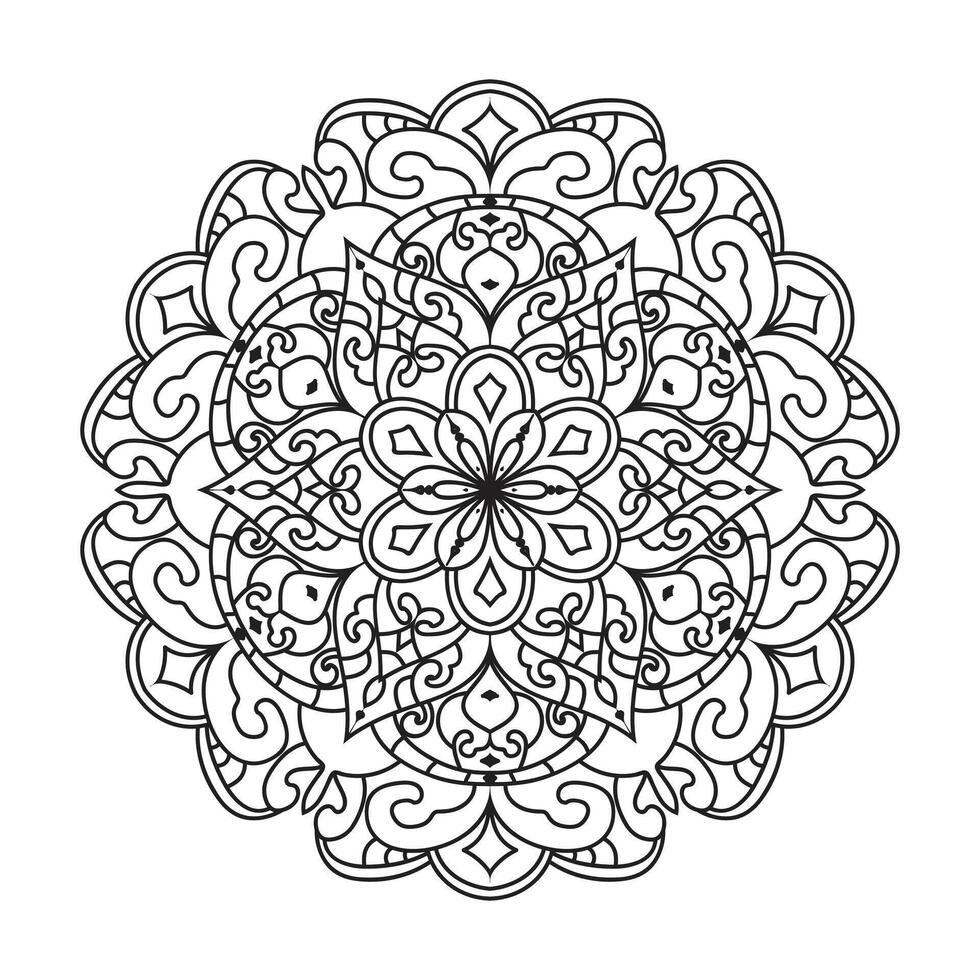 schets mandala voor kleur boek. zwart en wit mandala vector