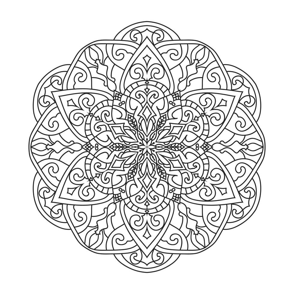 schets mandala voor kleur boek. decoratief ronde ornament vector