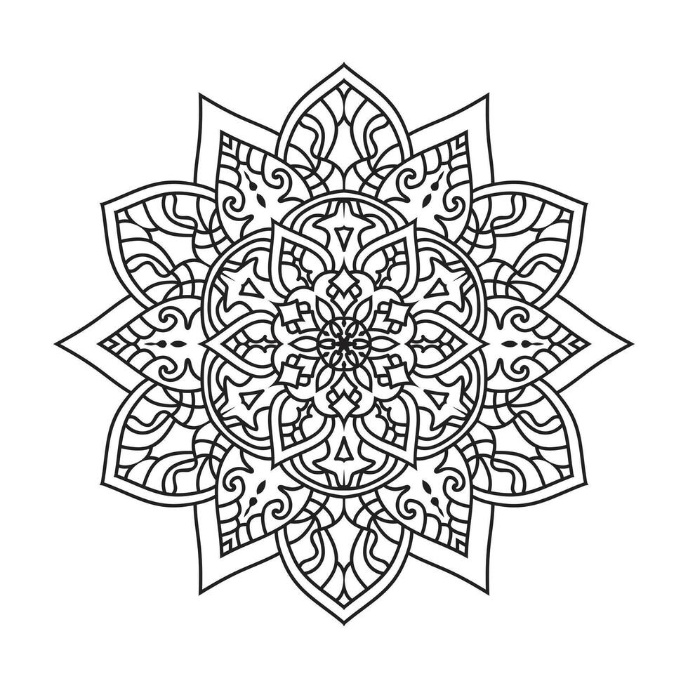 schets mandala voor kleur boek. zwart en wit mandala vector