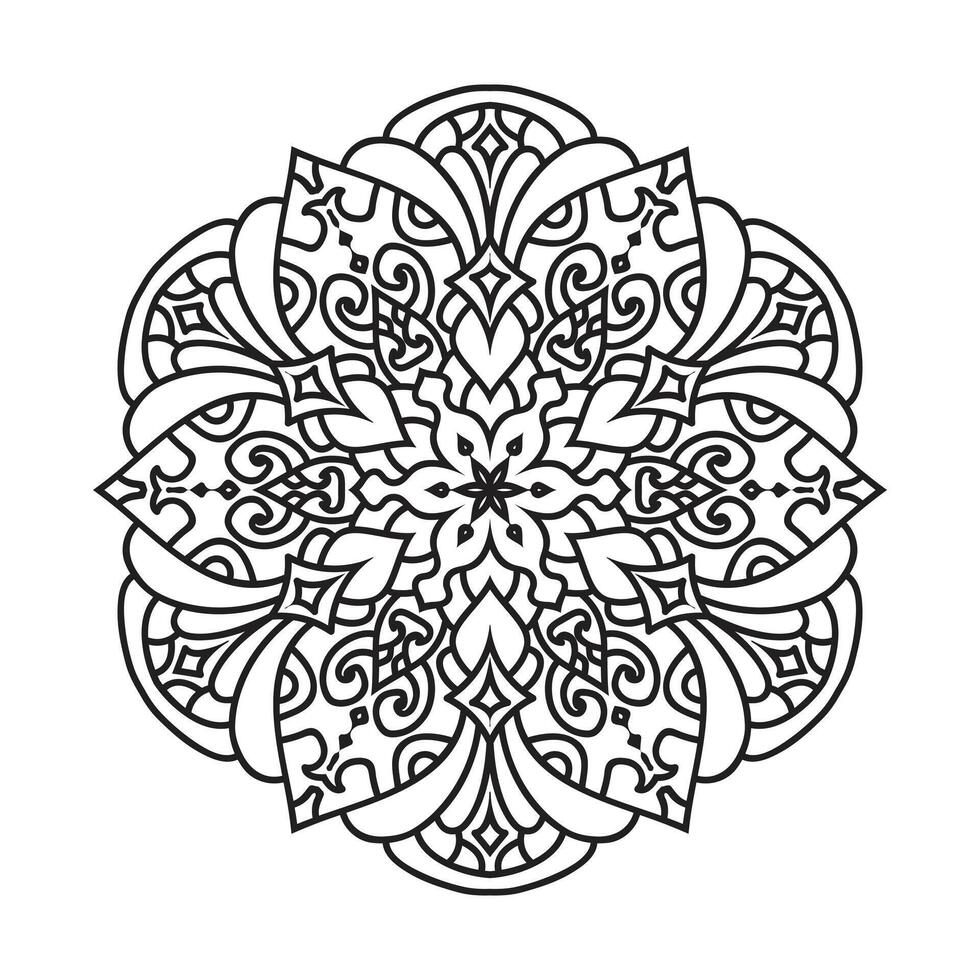 schets mandala voor kleur boek. decoratief ronde ornament vector