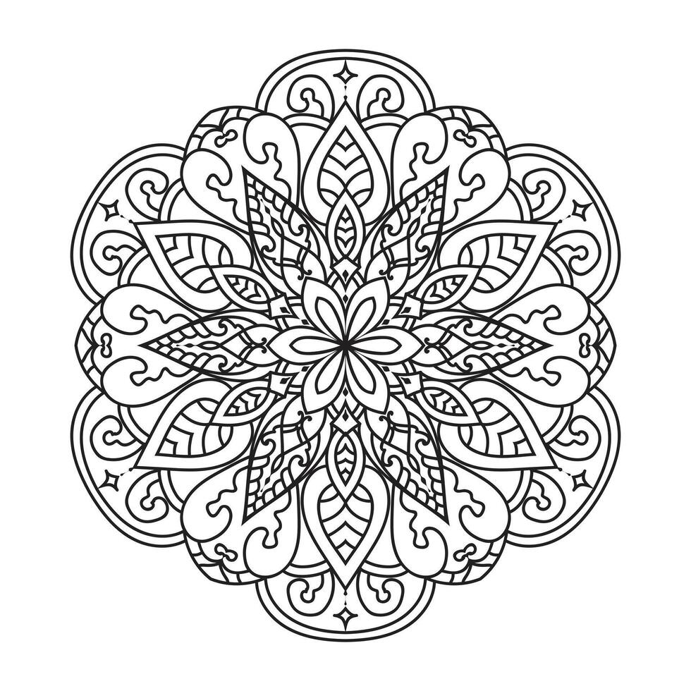 schets mandala voor kleur boek. decoratief ronde ornament vector