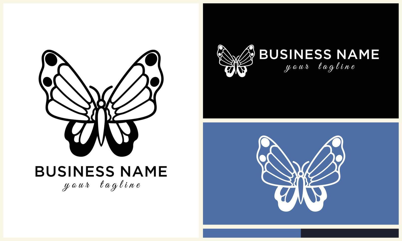 hand- getrokken vlinder logo sjabloon vector