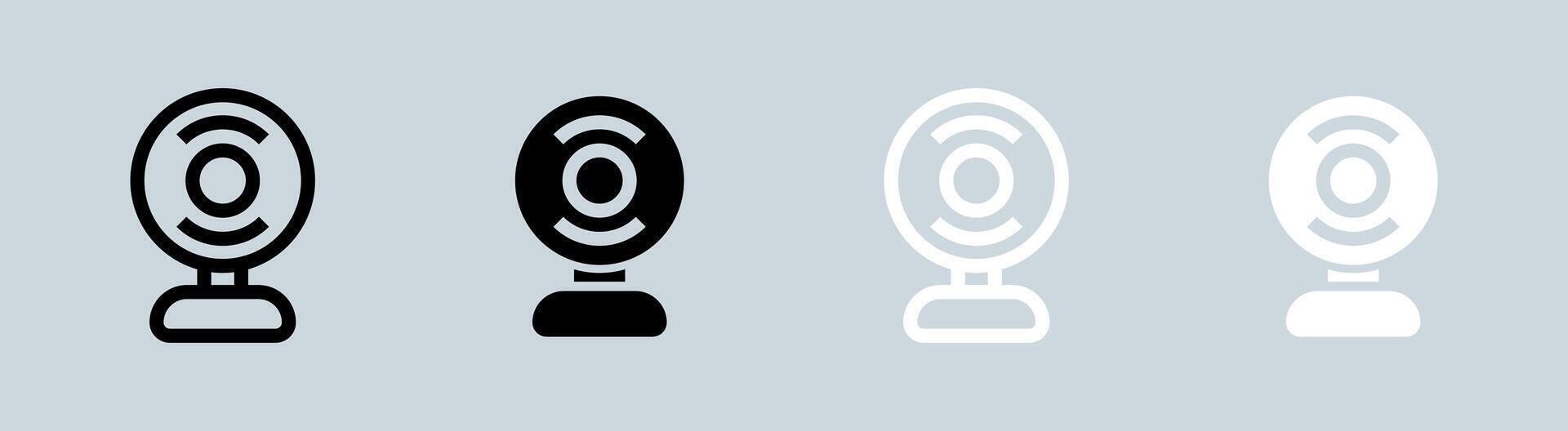 cctv icoon reeks in zwart en wit. veiligheid tekens vector illustratie.