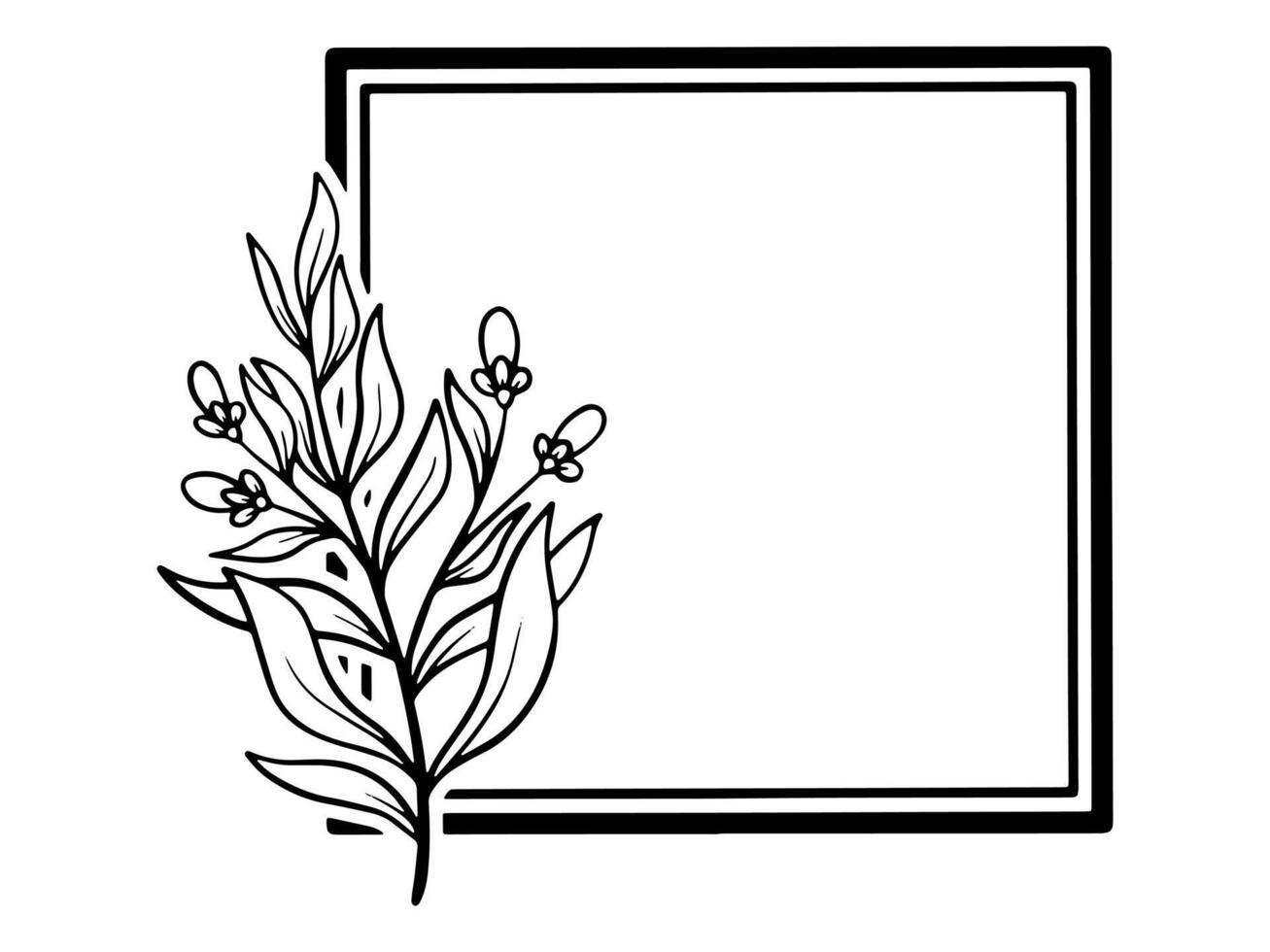 bloemen kader lijn kunst illustratie vector
