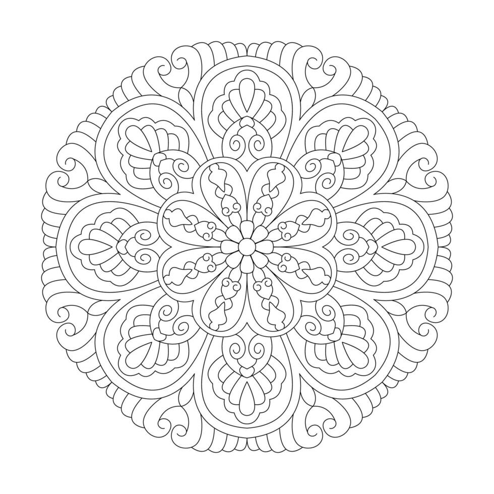 mandala gemakkelijk en eenvoudig voor beginners voor kleur boek bladzijde vector