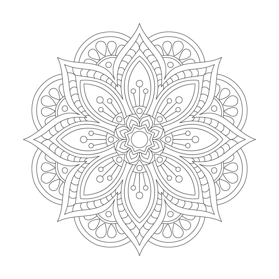 geïsoleerd gemakkelijk bloemen mandala voor kleur boek bladzijde vector