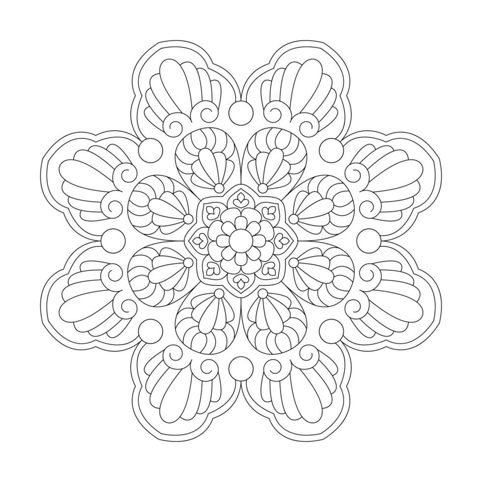 gestileerde mandala met bloemen patroon voor kleur boek bladzijde vector