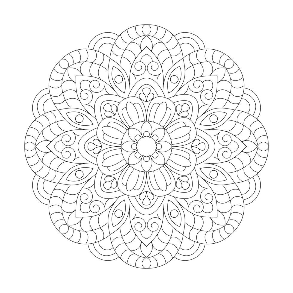 decoratief mandala met gemakkelijk bloemen patronen voor kleur boek bladzijde vector