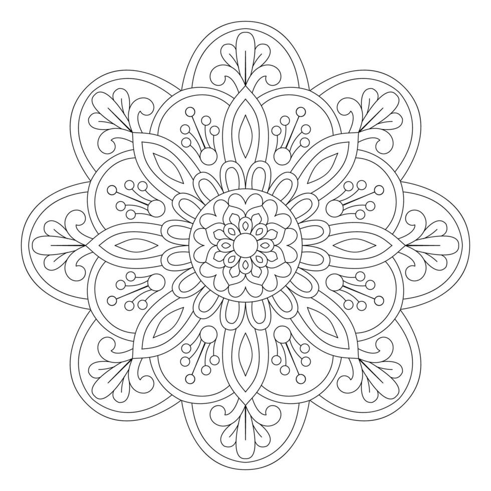 hand- getrokken tekening mandala met etnisch mandala voor kleur boek bladzijde vector