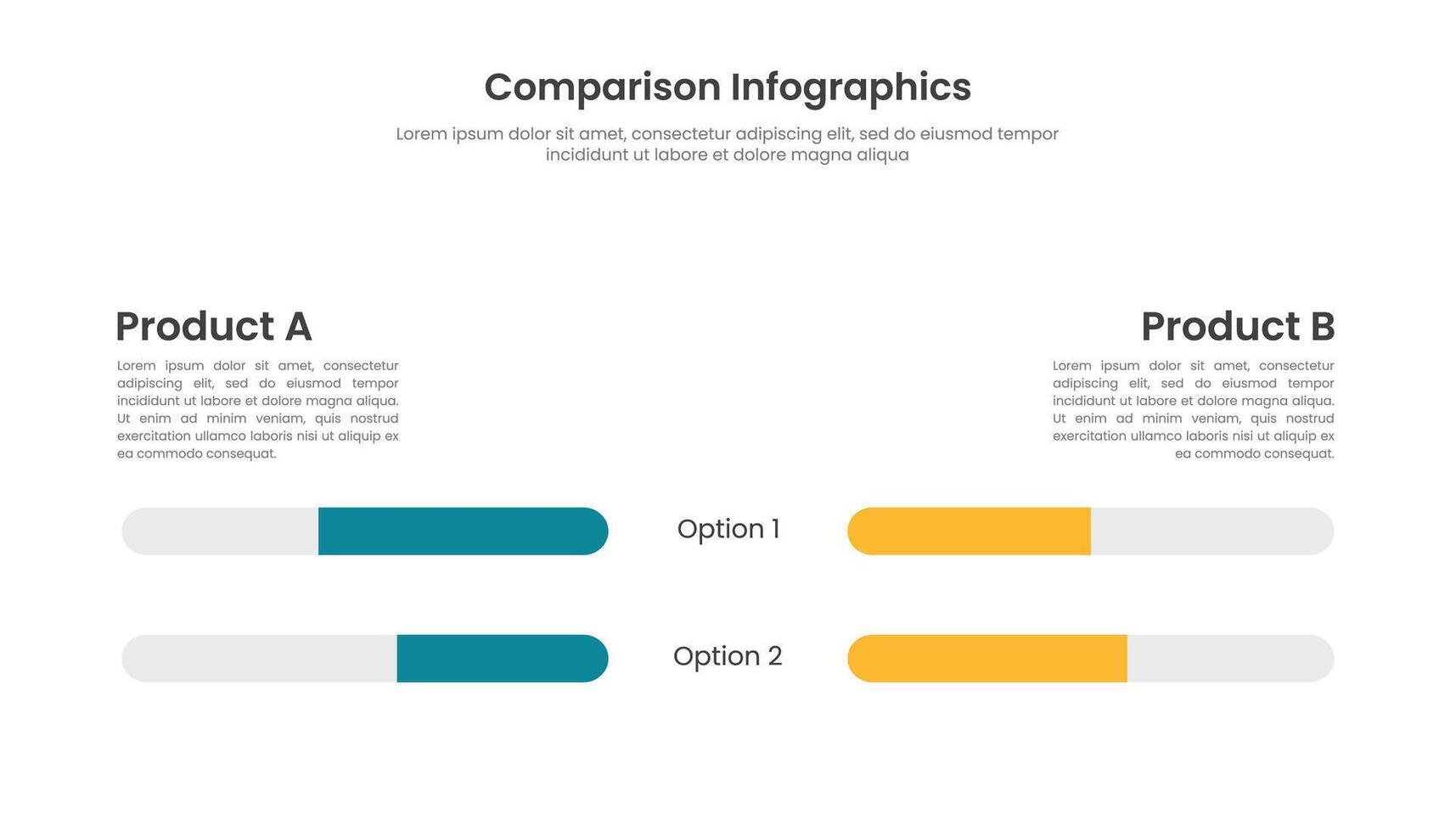 producten vergelijken bars grafiek. vergelijking infographic sjabloon ontwerp vector