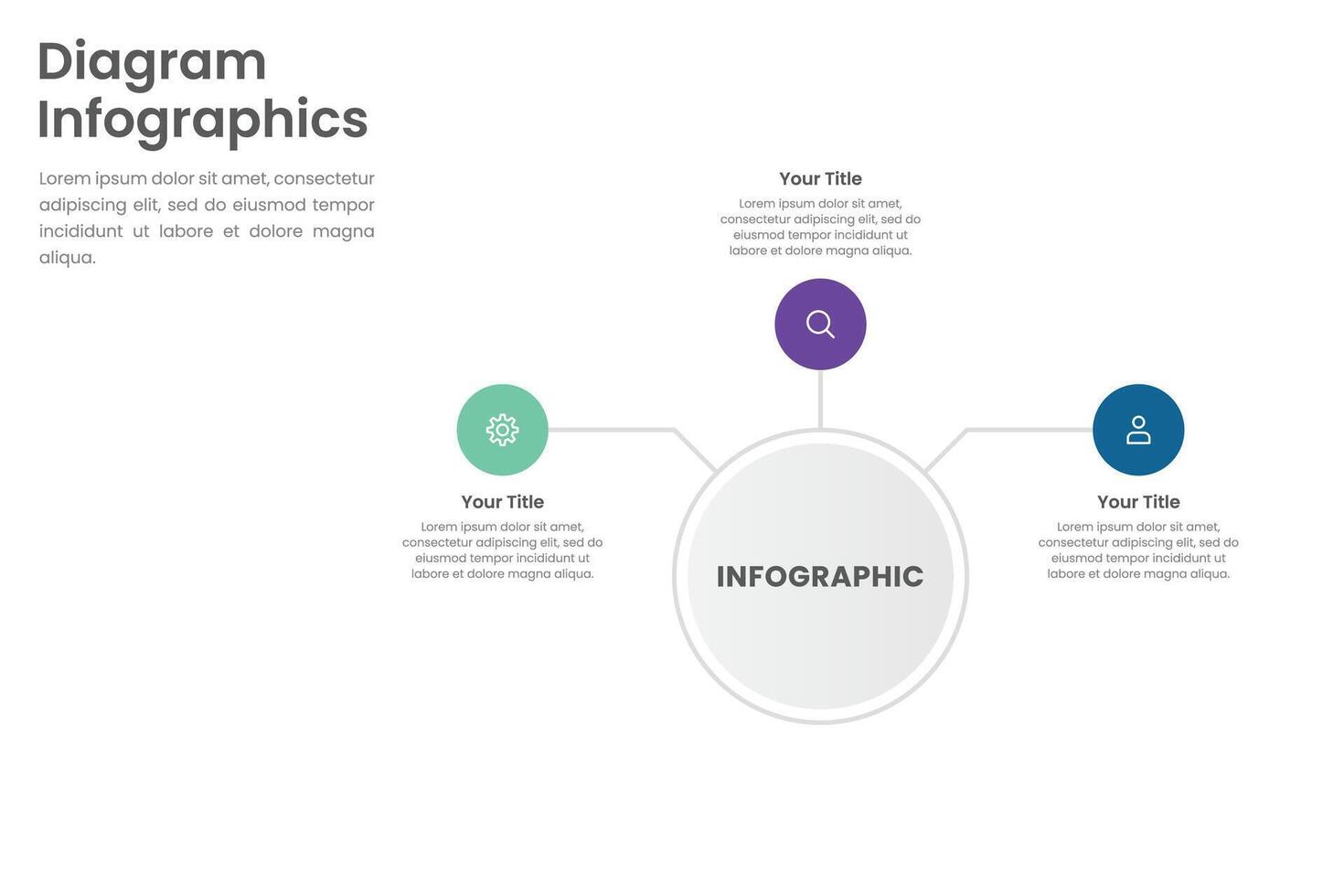 circulaire diagram met 3 lijst van stappen vector