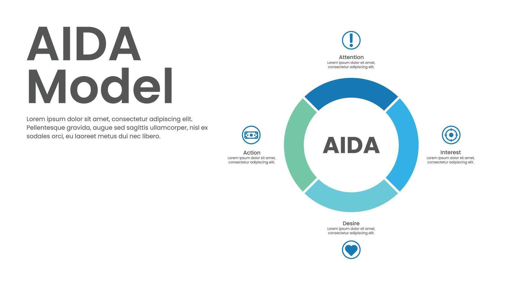 aida model- infographic sjabloon ontwerp vector