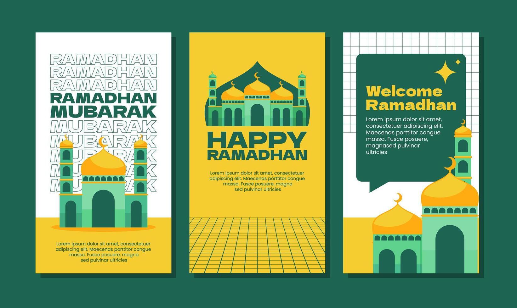vlak ontwerp Ramadan viering instagram verhalen sjabloon vector