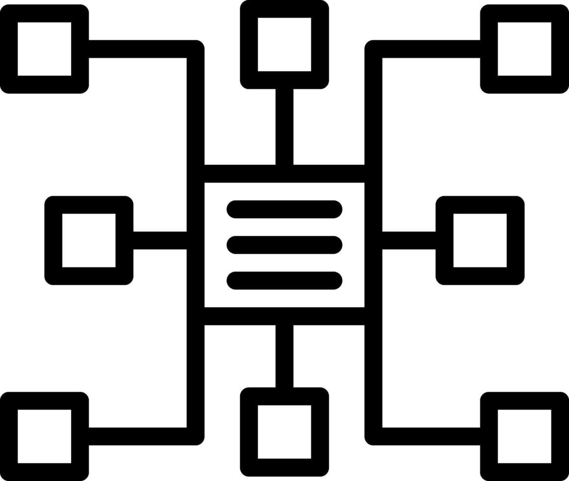 vector zwart lijn icoon voor sitemap