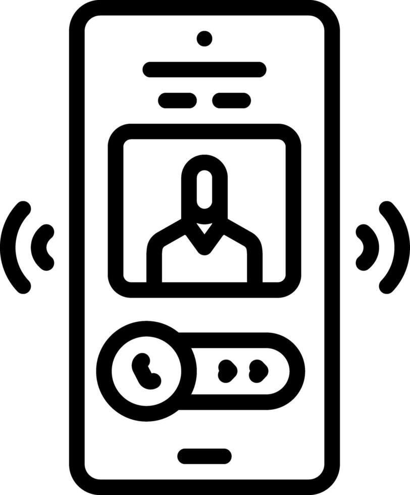 vector zwart lijn icoon voor gebeld