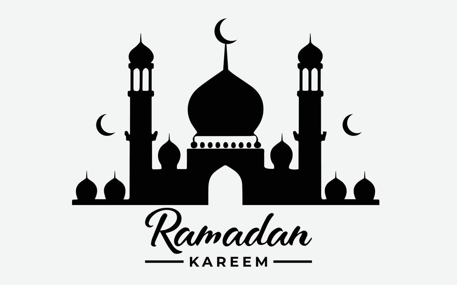 Ramadan kareem achtergrond concept met silhouet van moskee. vector illustratie.