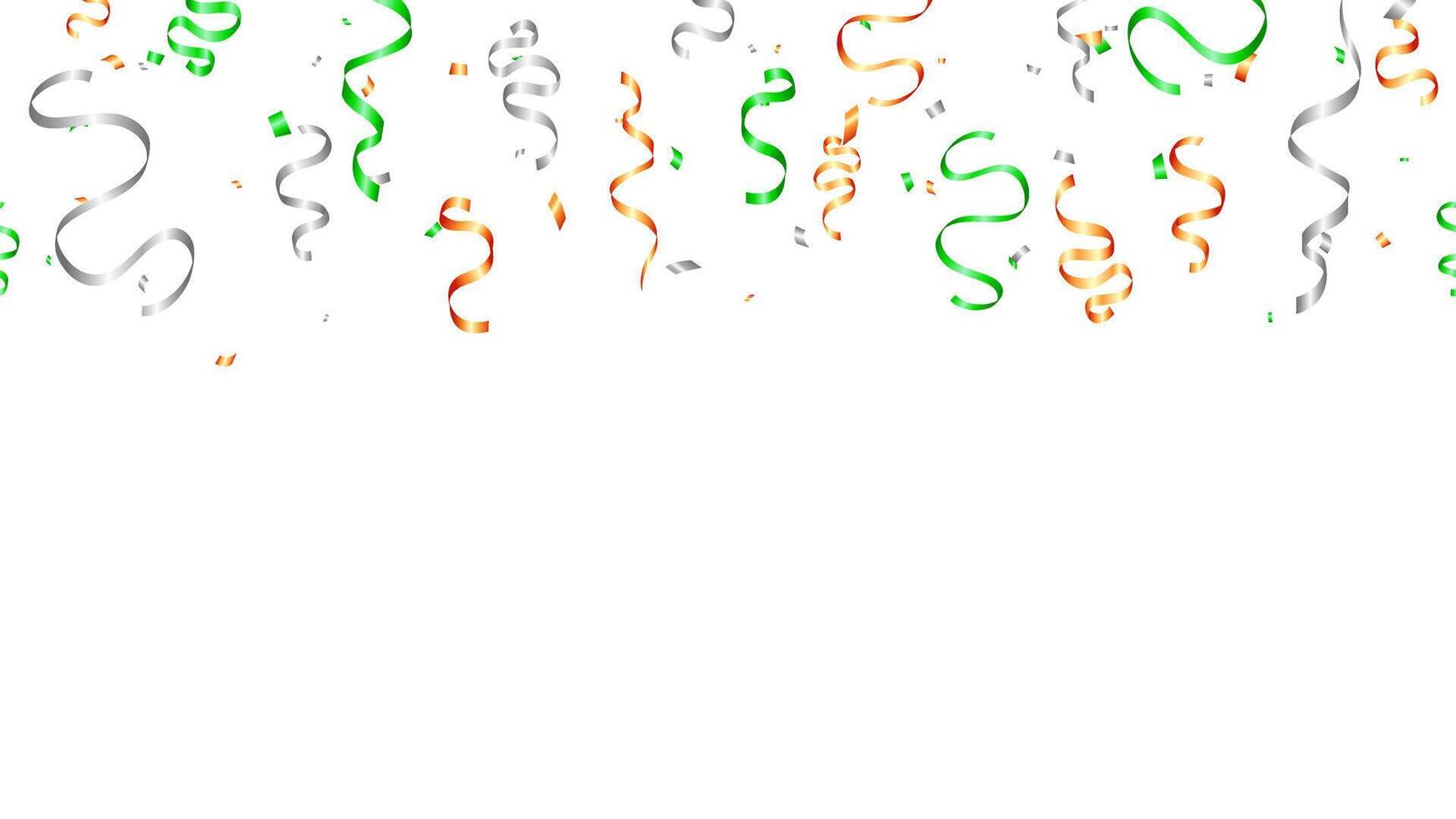 banier oranje, groente, zilver kleuren lint en confetti met st. patricks dag partij uitnodiging ontwerp vector