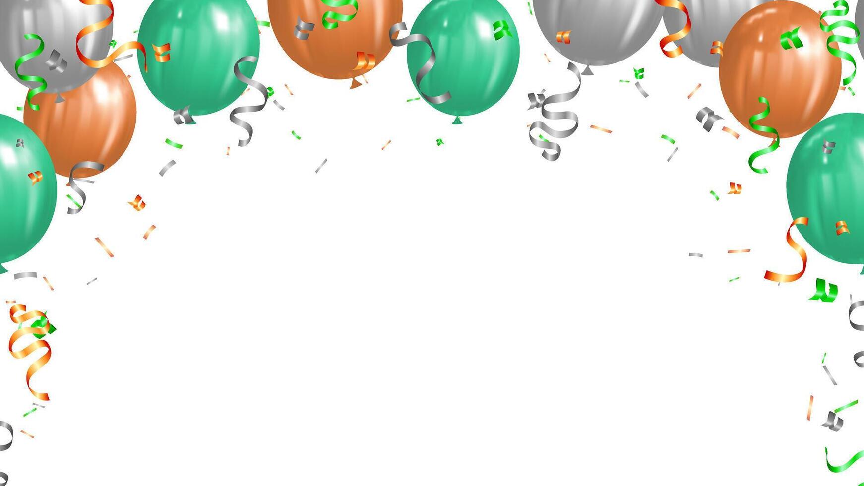 kader banier met ballonnen en confetti kleuren Iers stijl elementen vector illustratie