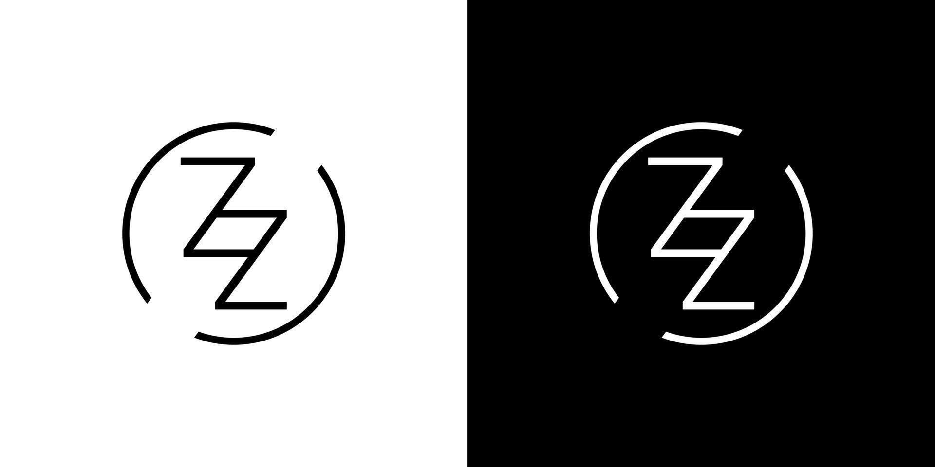 abstract modern cirkel zz logo brieven ontwerp concept vector