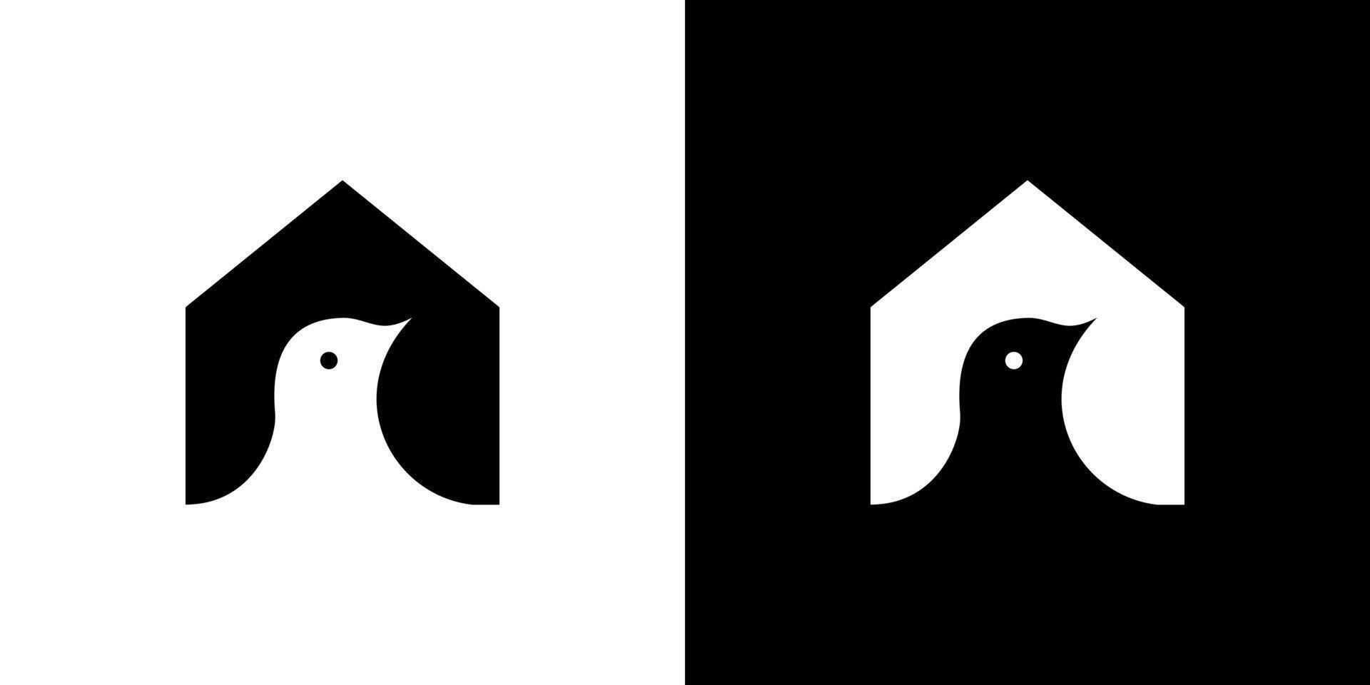 huis vogel logo illustratie geïsoleerd vector