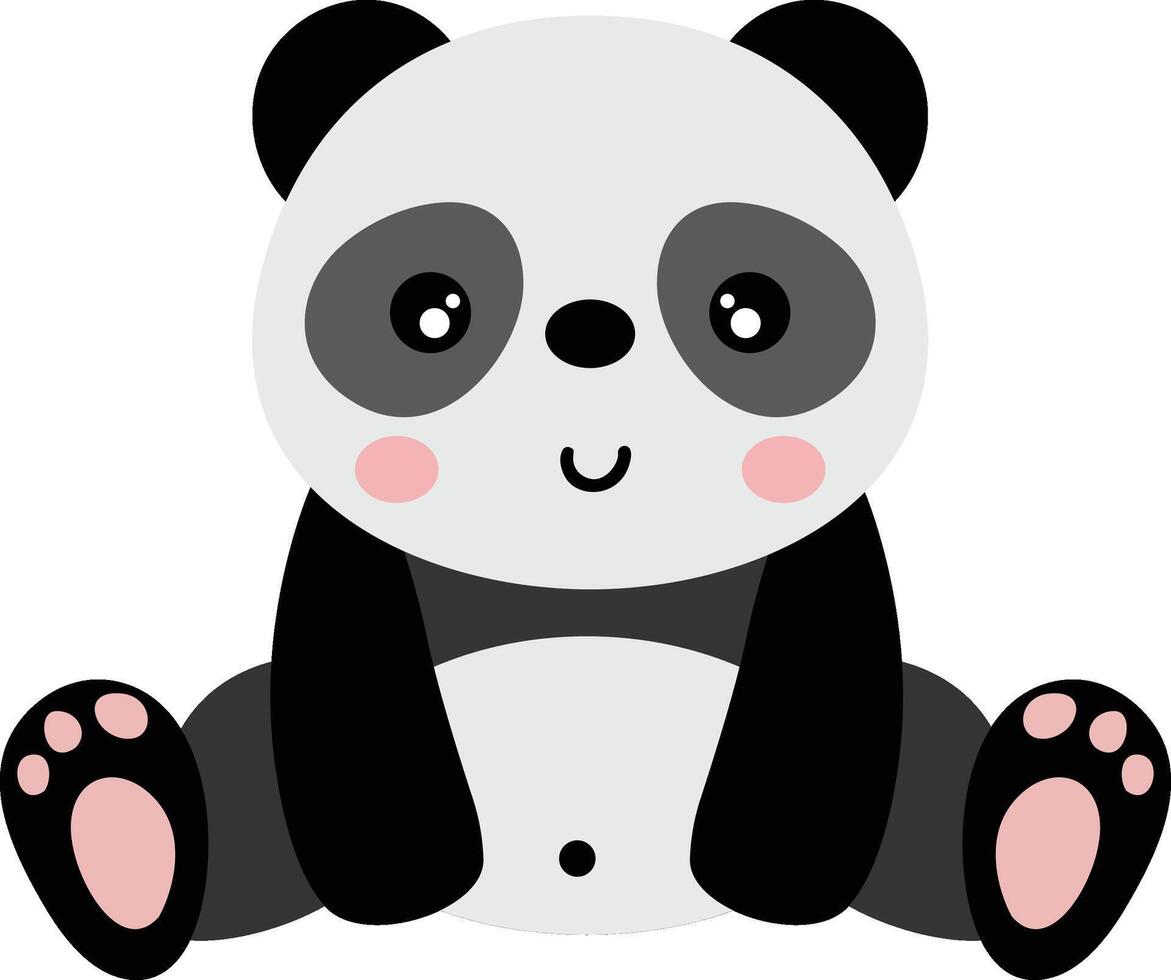 schattig en vriendelijk panda zittend vector