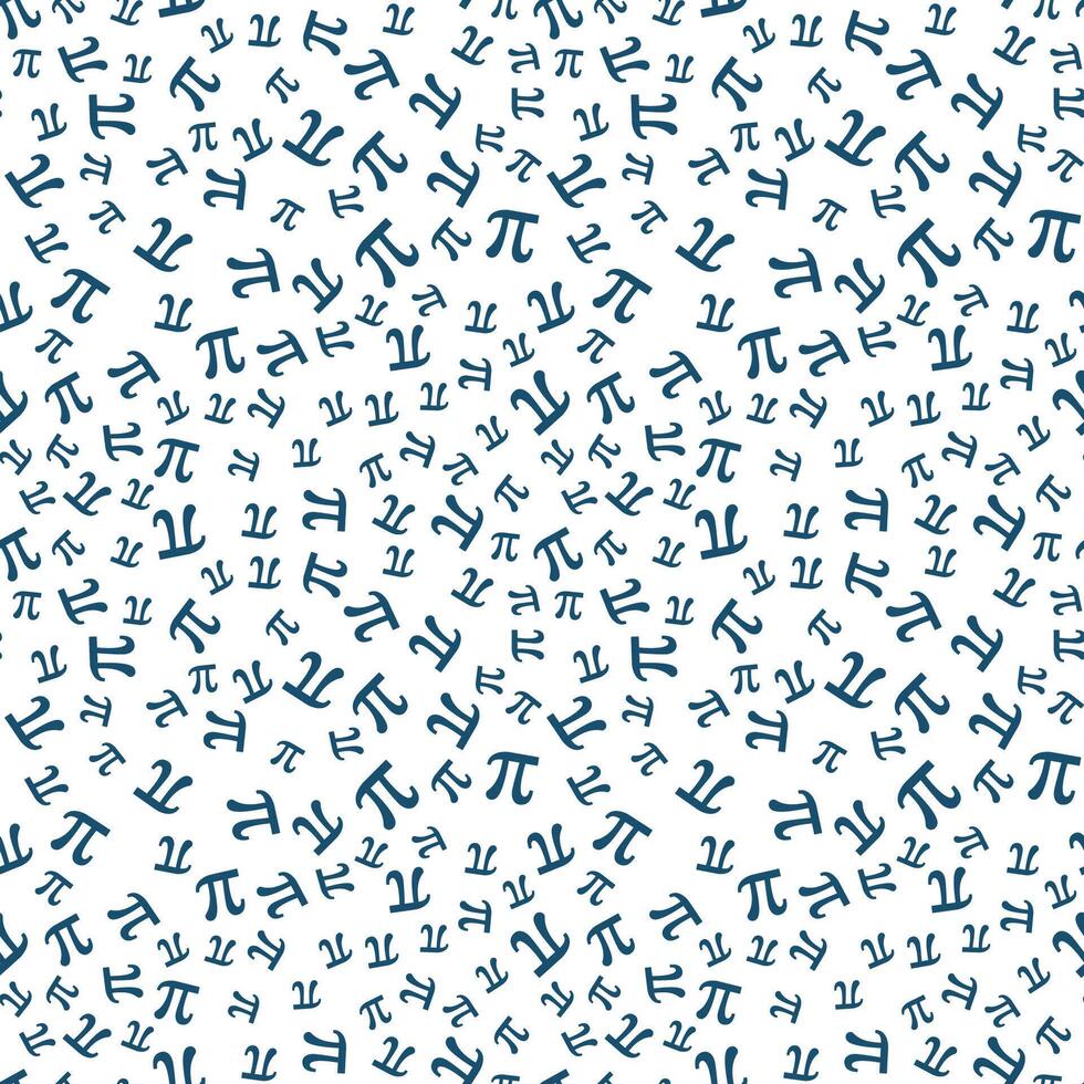 wiskunde concept patroon met blauw Grieks pi symbool - vector wiskunde naadloos achtergrond