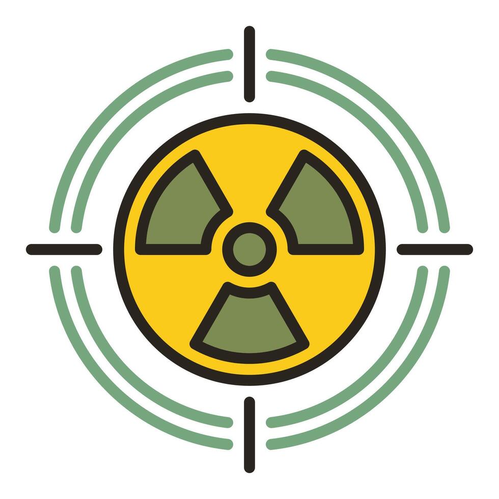 straling symbool binnen doelwit vector gekleurde icoon