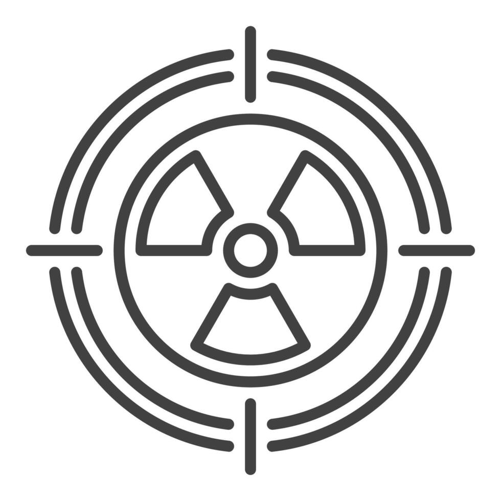 doelwit met straling symbool vector icoon in dun lijn stijl