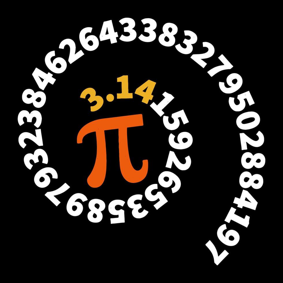 pi spiraal met 3,14 cijfers vector wiskunde illustratie - wiskunde achtergrond