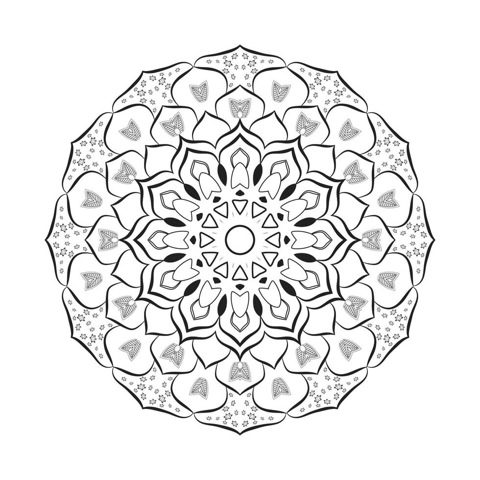 mandala achtergrond ontwerp en kleur bladzijde vector