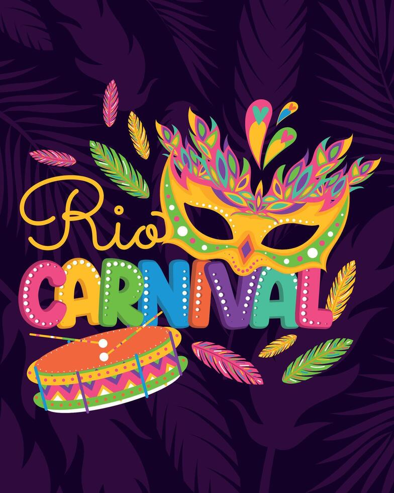 gekleurde braziliaans carnaval poster vector