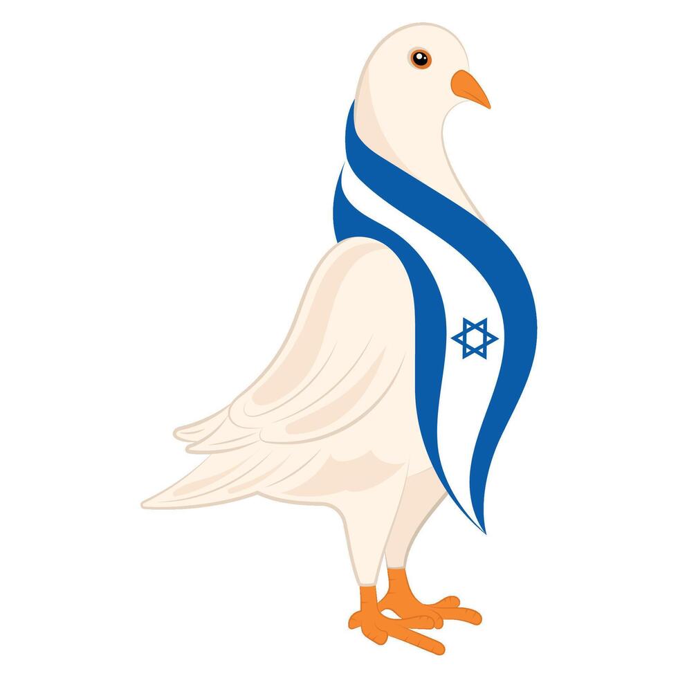 vogel van vrede met vlag van Israël vector