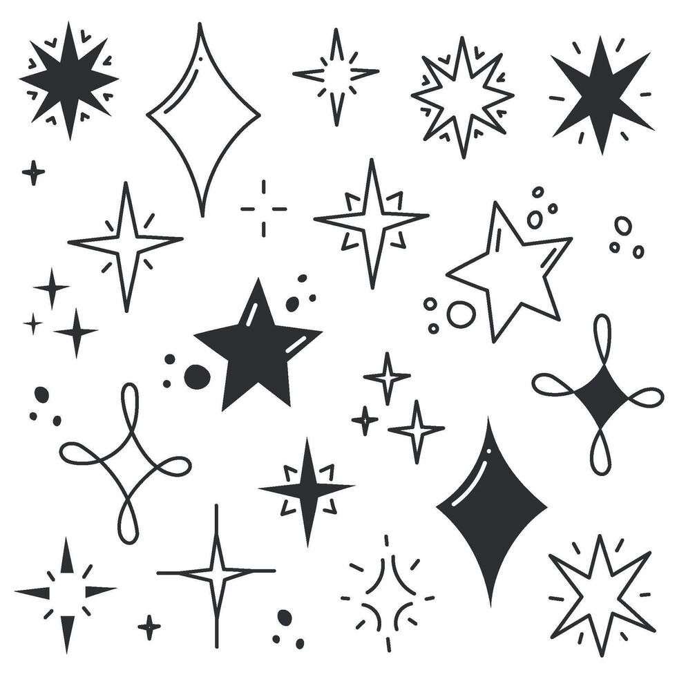 sterren patroon achtergrond hand- trek vector