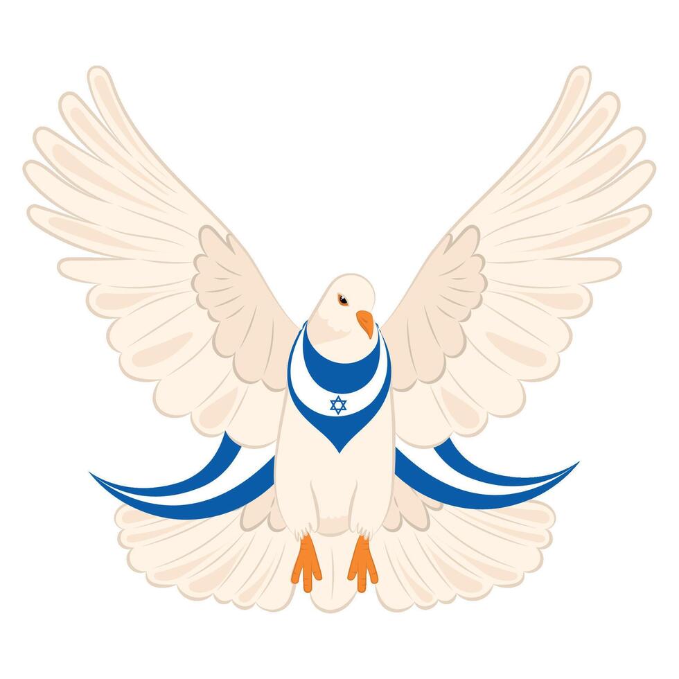 vogel van vrede met vlag van Israël vector