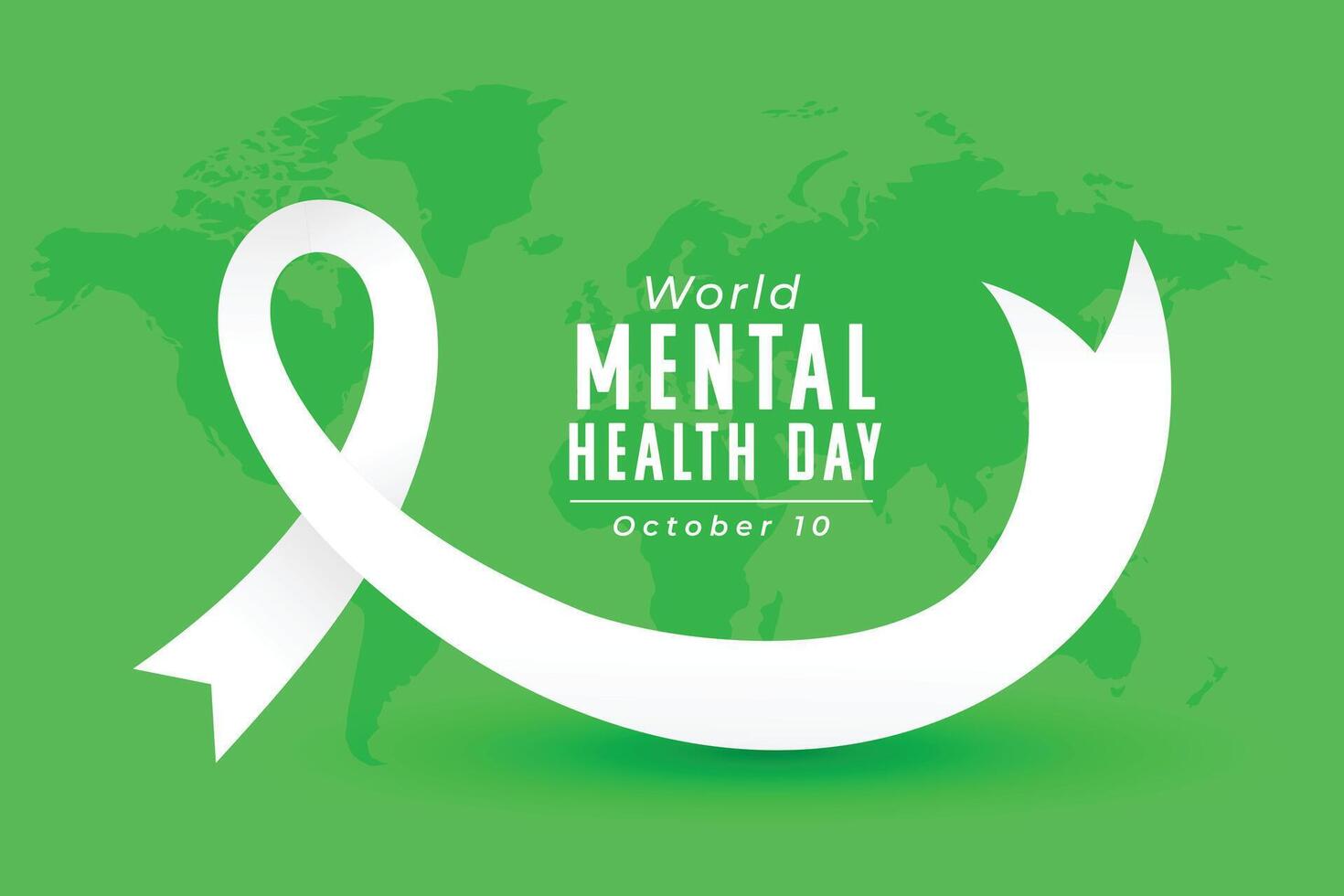 10e oktober mentaal Gezondheid dag poster met wereld kaart ontwerp vector