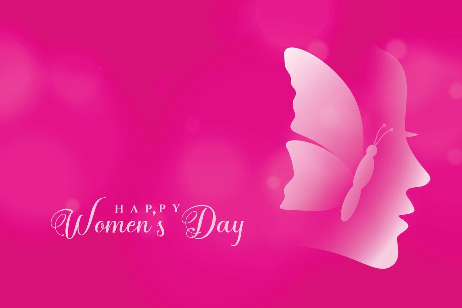 aantrekkelijk gelukkig vrouwen dag roze kleur achtergrond vector