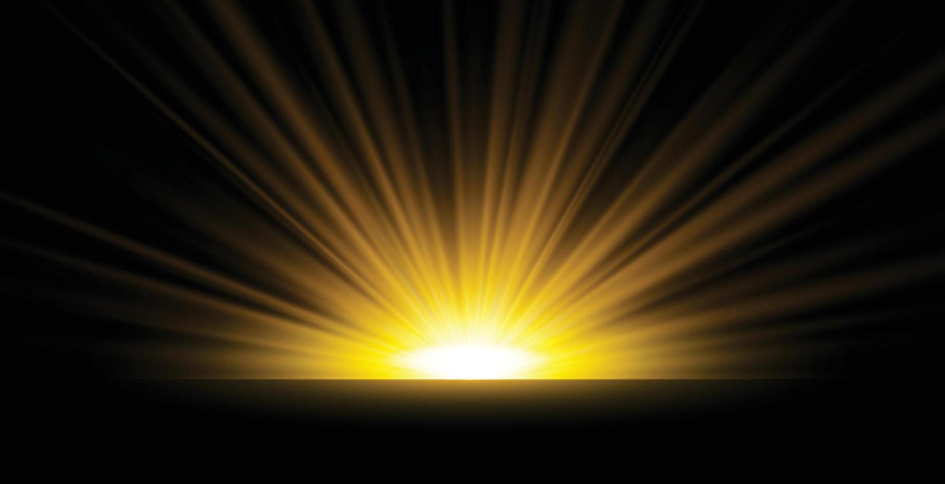 gloeiend licht zon stralen effect achtergrond vector