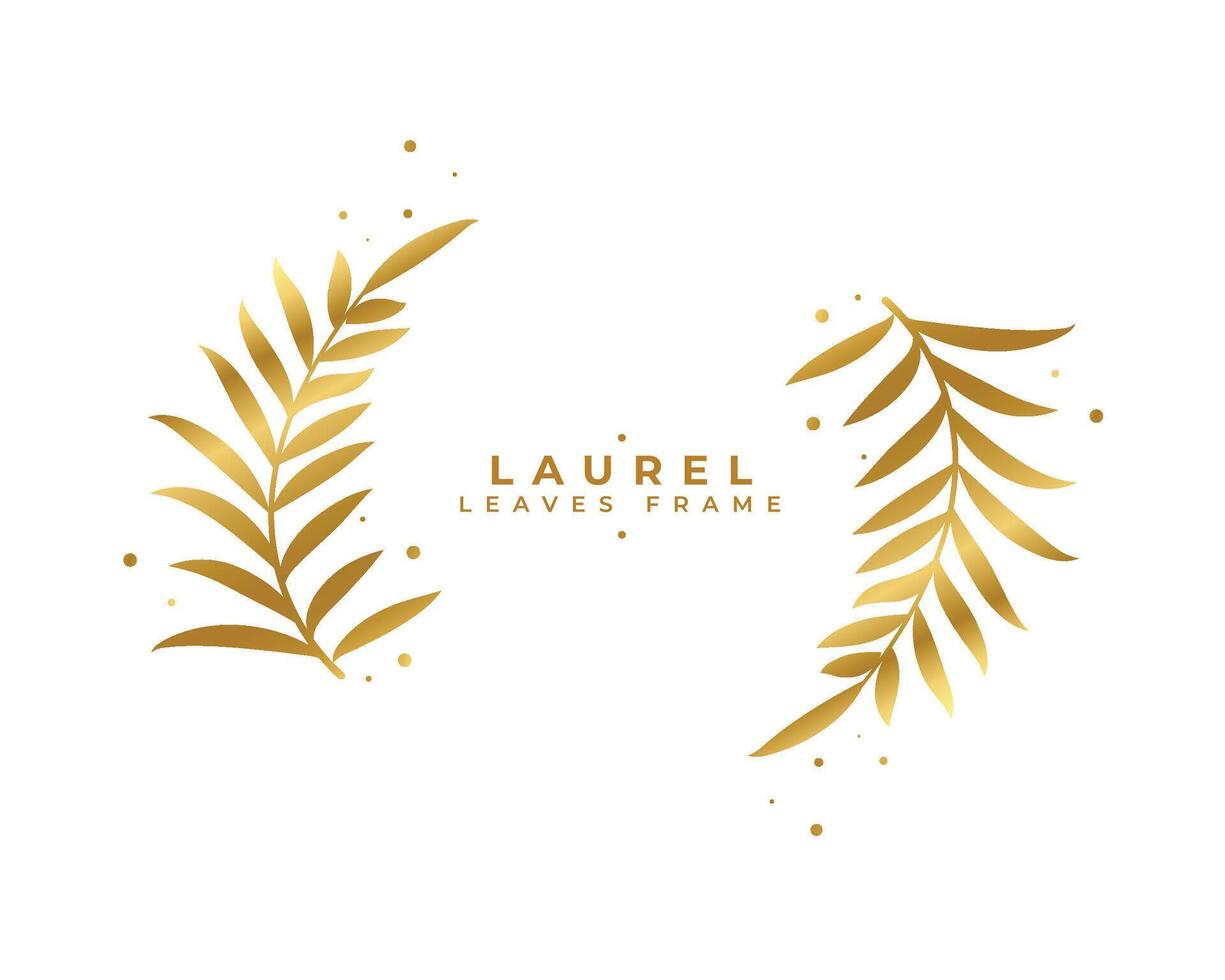 mooi hoor gouden laurier bladeren ontwerp Aan wit achtergrond vector