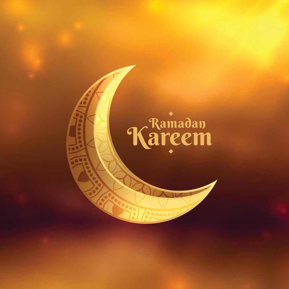 heilig Ramadan kareem en eid festival achtergrond met gloeiend lichten vector