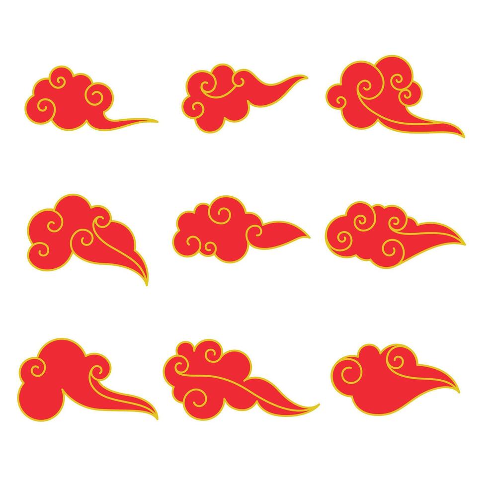 verzameling van traditioneel Chinese wolk icoon ontwerp vector