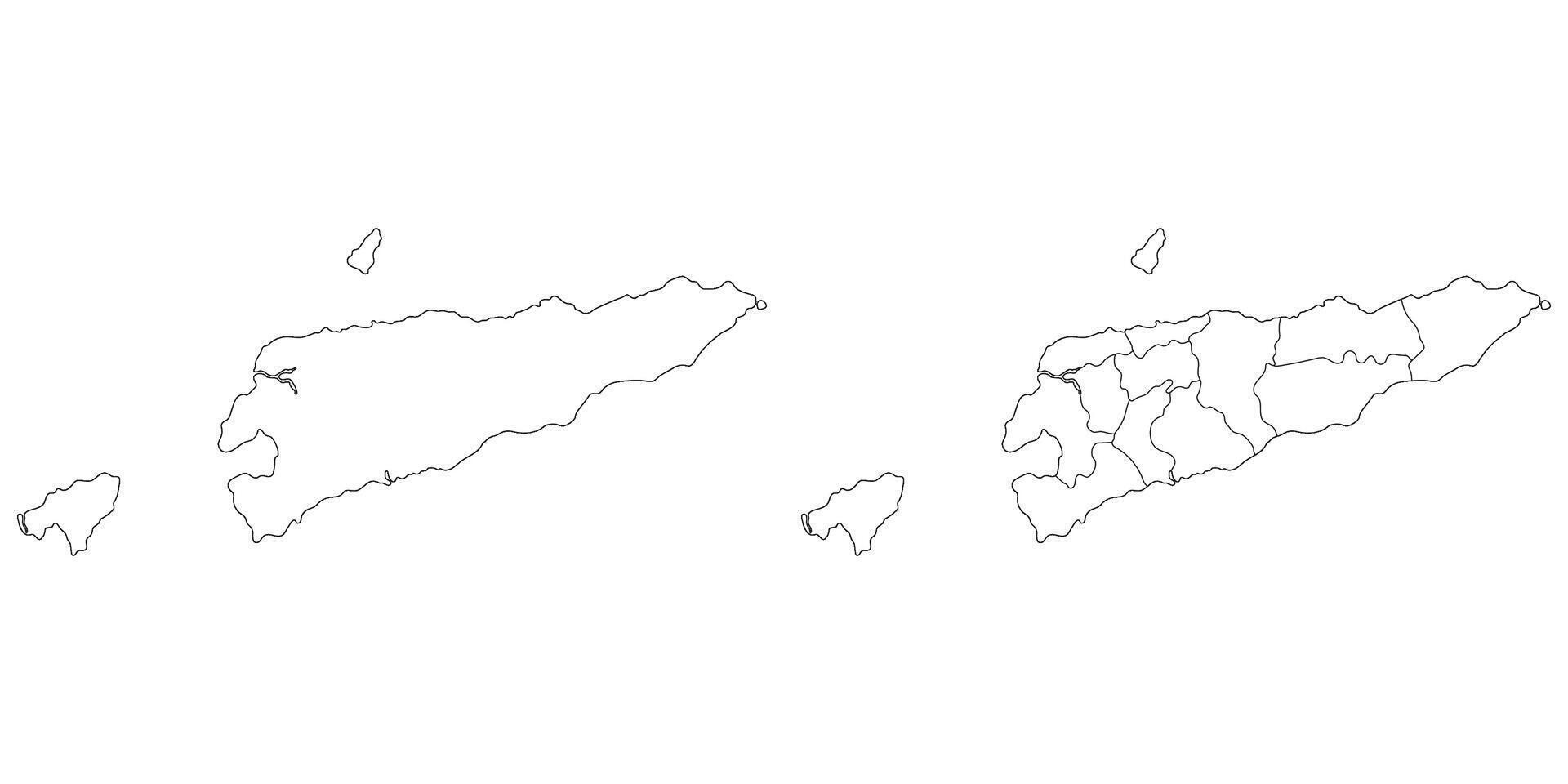 oosten- Timor kaart. kaart van Oost-Timor in wit reeks vector