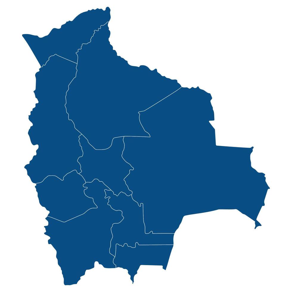 Bolivia kaart. kaart van Bolivia in administratief provincies in blauw kleur vector